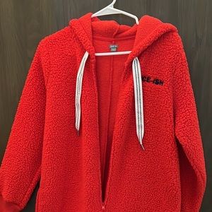 AERIE Red Christmas “Nice-ish” romper size Medium